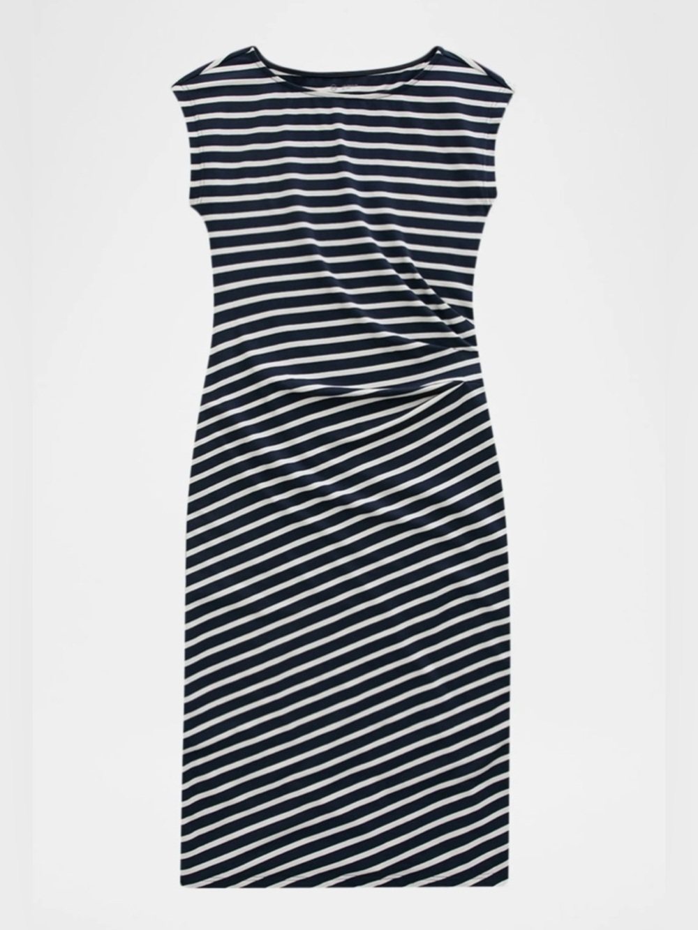 AG Jeans Aja Cap-Sleeve Striped Jersey Midi Dress Size XS